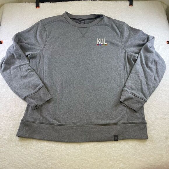 Gray New Era Sweater Mens XL Koe Kombucha Company Pullover Crewneck Sweater - Picture 1 of 12